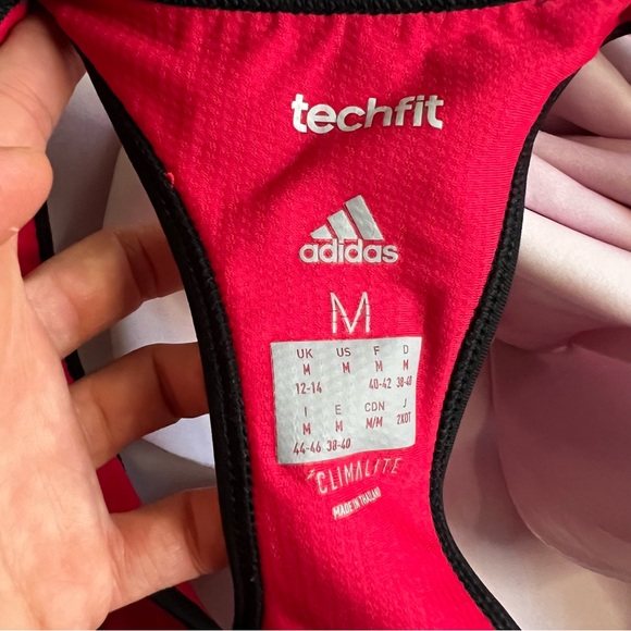 Adidas Red and Black Racerback Sports Bra, techfit - Size Medium - Picture 8 of 9